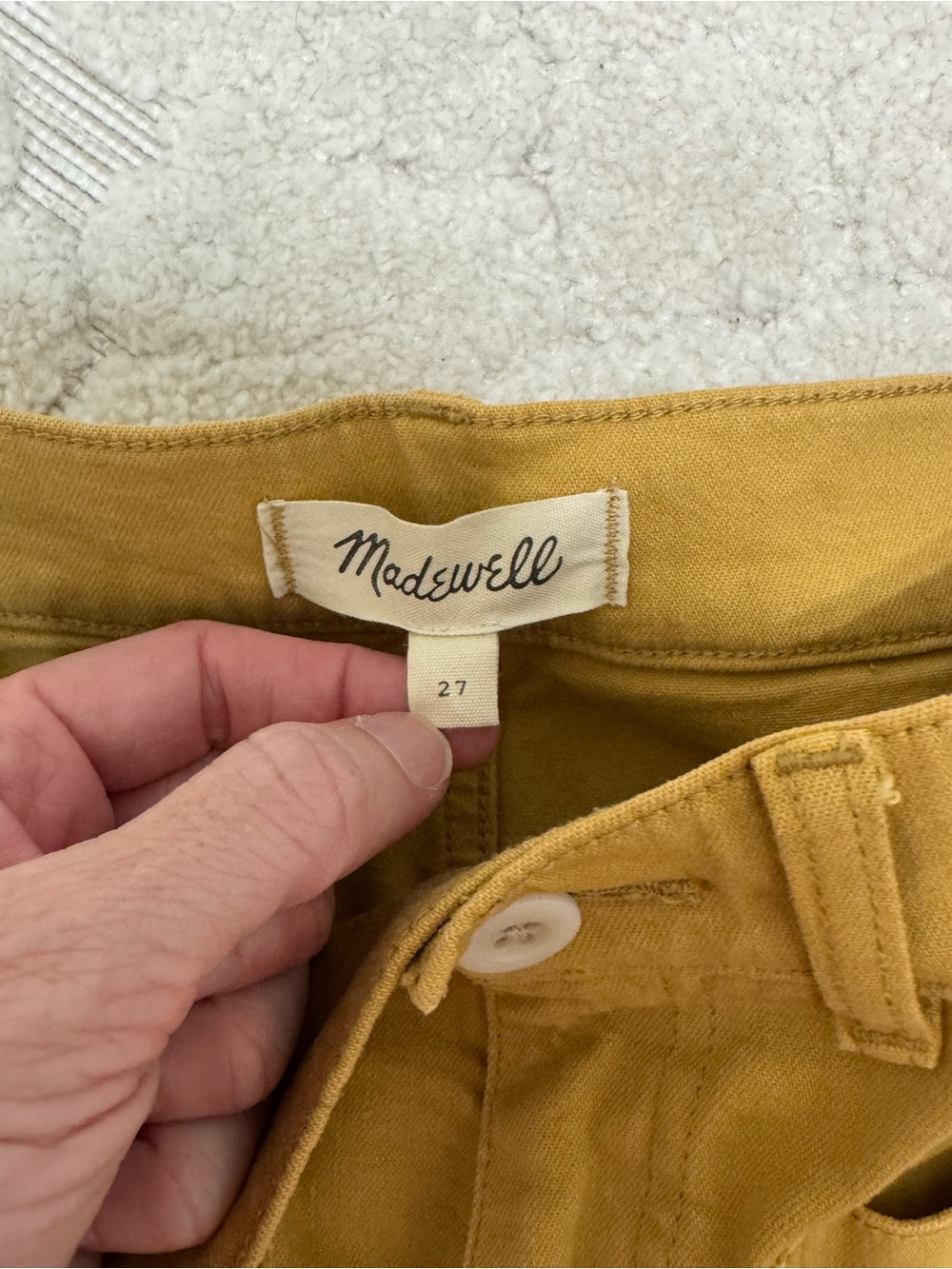 Madewell Emmett cropped mustard wide leg pants, size 27 - Picture 6 of 10
